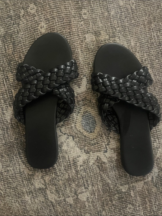 Shoes - Women’s Black Braided Slide Sandals